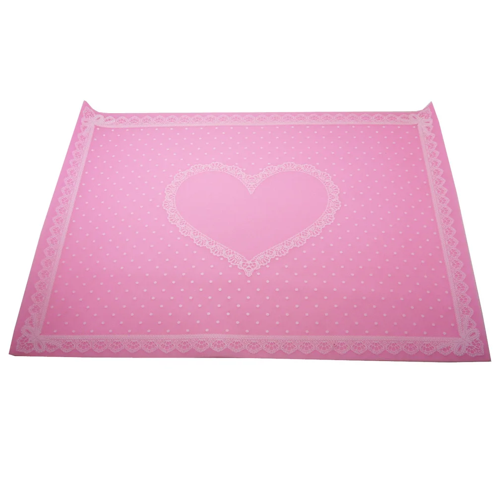 Профессиональный косметический коврик для дизайна ногтей, усовершенствованный силиконовый коврик для стола, милый кружевной Силиконовый складной моющийся салонный маникюр - Цвет: Pink