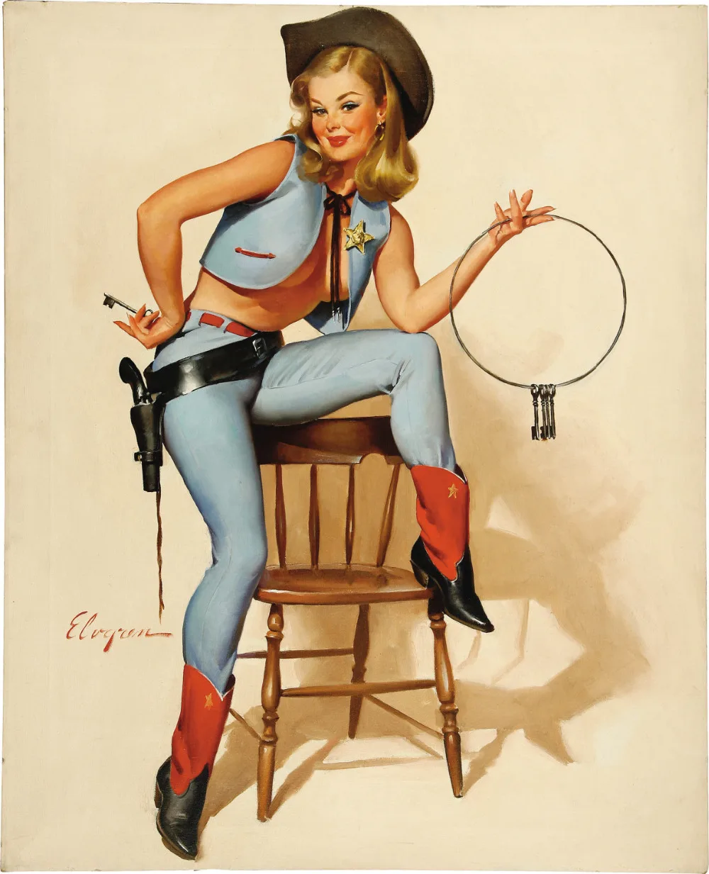 3.98US $ |Sexy Cowgirls Gun Pop Pin Up Vintage Poster Classic Retro Kraft C...