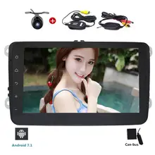 Free Wireless Rear Camera 2 Din 8 Inch Car Stereo Radio GPS Nav WIFI FM/AM In Dash Bluetooth Head unit for VW Passat Golf Jetta