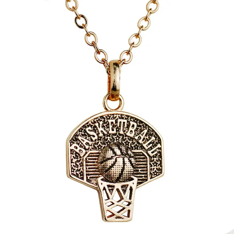 Sport Pendant Necklace Basketball Hoop Charm Necklace Basketball