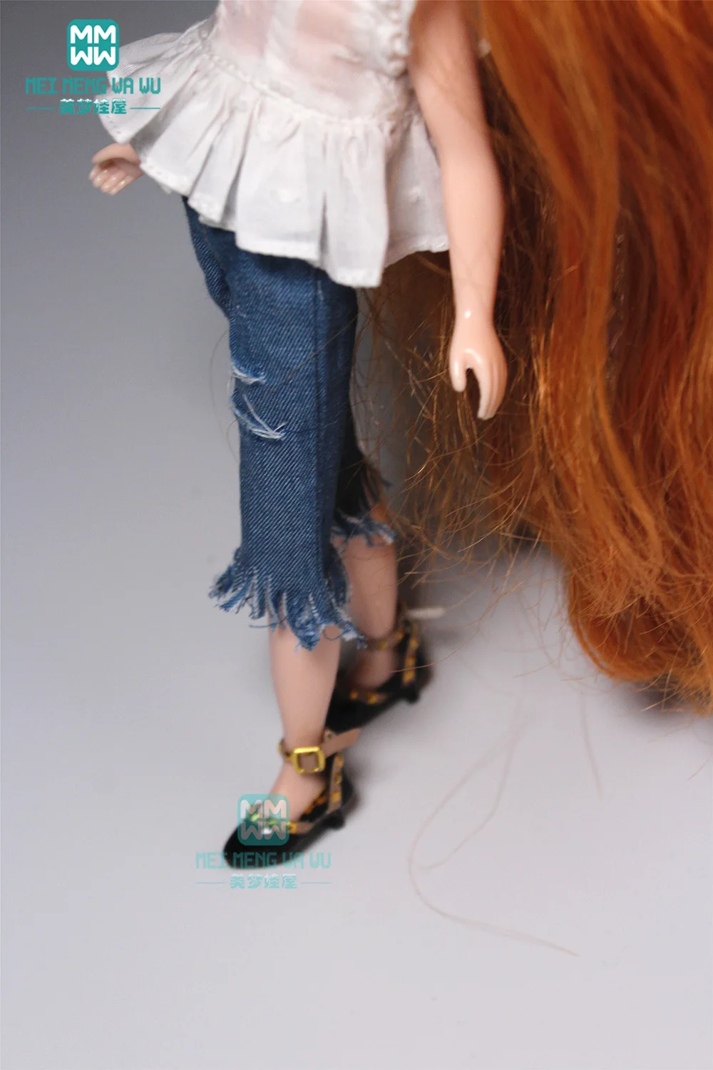1 шт. аксессуары для Blyth Модная белая рубашка, рваные джинсы для Blyth Azone 1/6 аксессуары для кукол