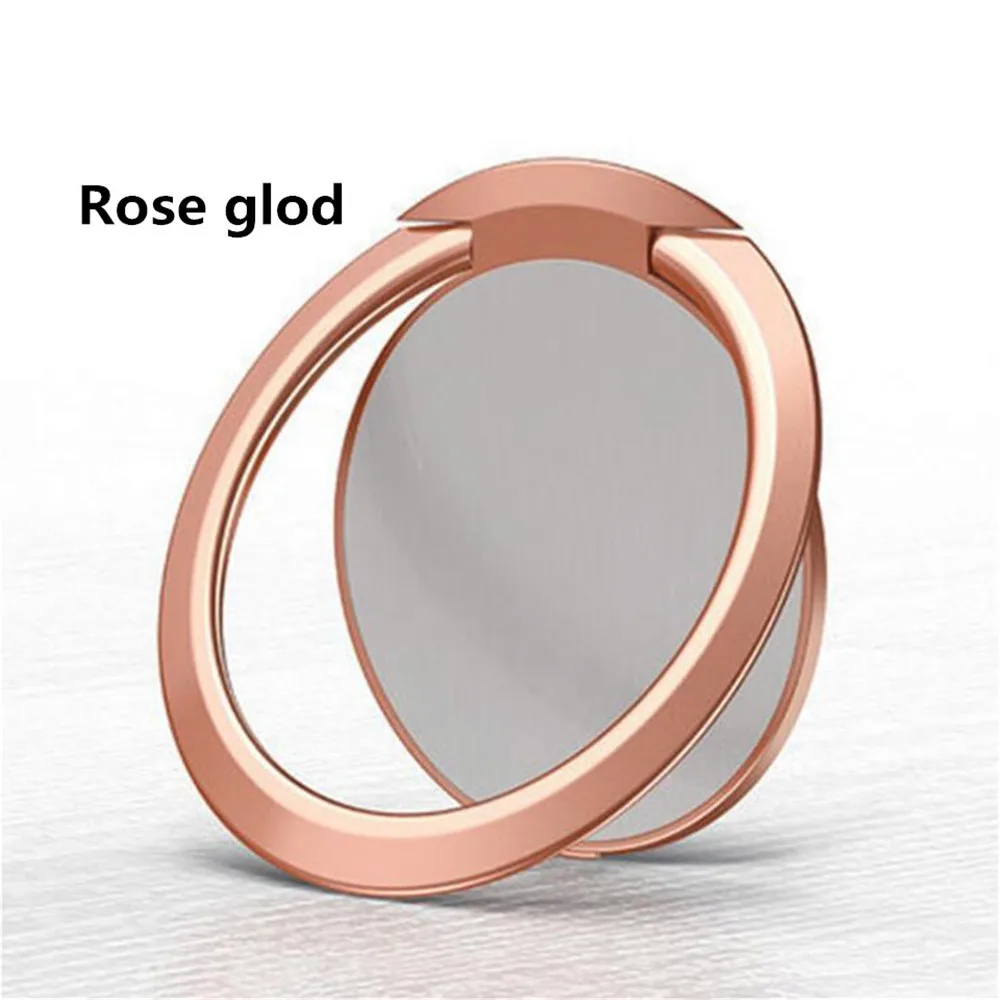 Finger Ring Smartphone Mobile Phone Stand Holder For iPhone XS Max Huawei Samsung Xiaomi Ultra Thin Smart Phone Car Mount Stand - Цвет: rose gold