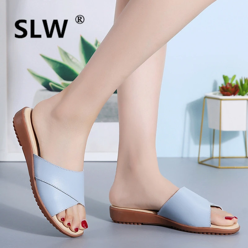 

Slides Rubber Slippers Shoes Without Heel Platform Low Sliders Flat Luxury Basic PU TPR Fashion Scandals Genuine