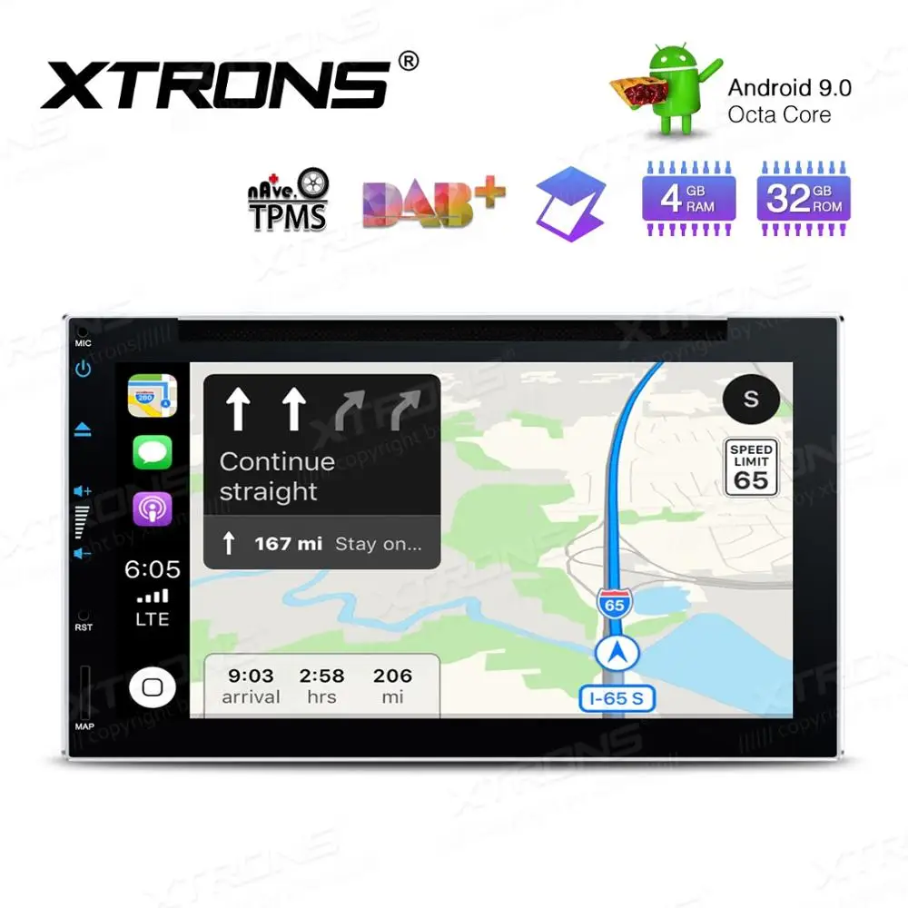 Excellent 6.95" Android 9.0 Pie OS Double Din Car DVD Multimedia Two Din Car Navigation GPS 2 Din Autoradio with Car Play Function Support 1