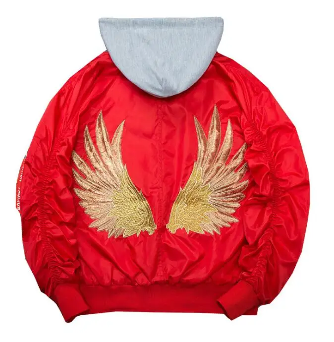 

yizlo ma1 bomber jacket Golden wings Embroidery flight mens spring jackets Harajuku hip hop jaqueta masculina coat