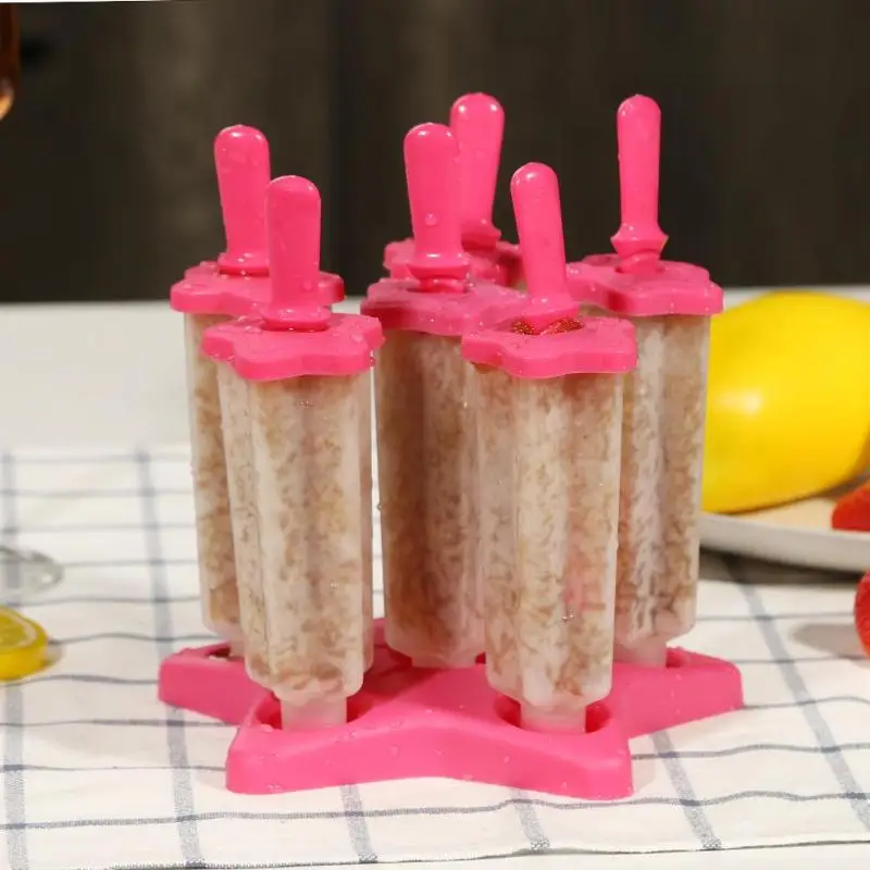 6 ячеек DIY Мороженое форма мороженое на палочке производитель кубиков льда морозильник