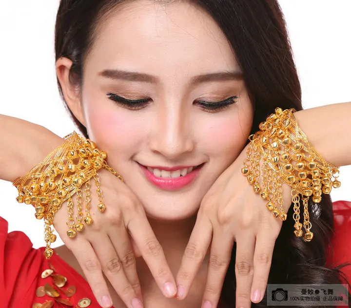 

Belly Dance Bracelet Bangle Jewelry Indian Dance Mitigated Hand Accessories Gold Color 2pcs/lot