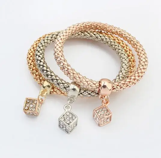 

SPX7069 Hot Sale Nationality Strings of Beaded Multilayer Charm Color Bohemian 3PCS Snake Chain Square bracelets & bangles Gifts