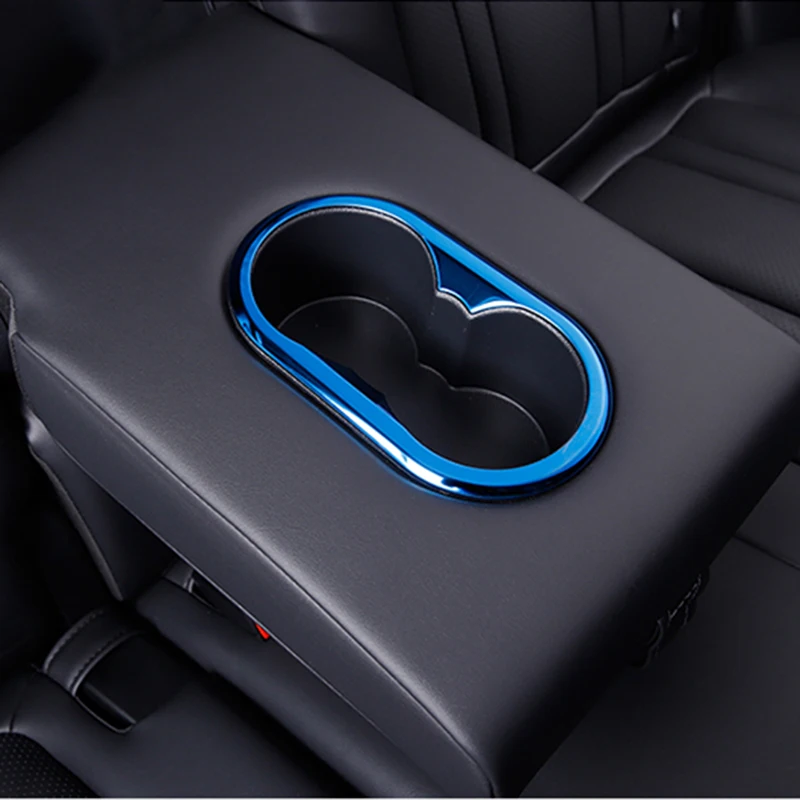

Car Accessories for Changan CS75 Rear Seat drain water cup holder stainless steel Decorative frame stickers Interior Mouldings