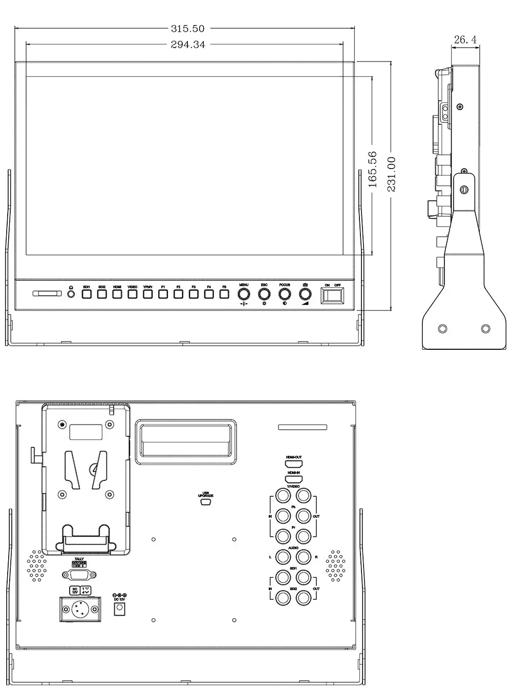 P133-9DSW dimension