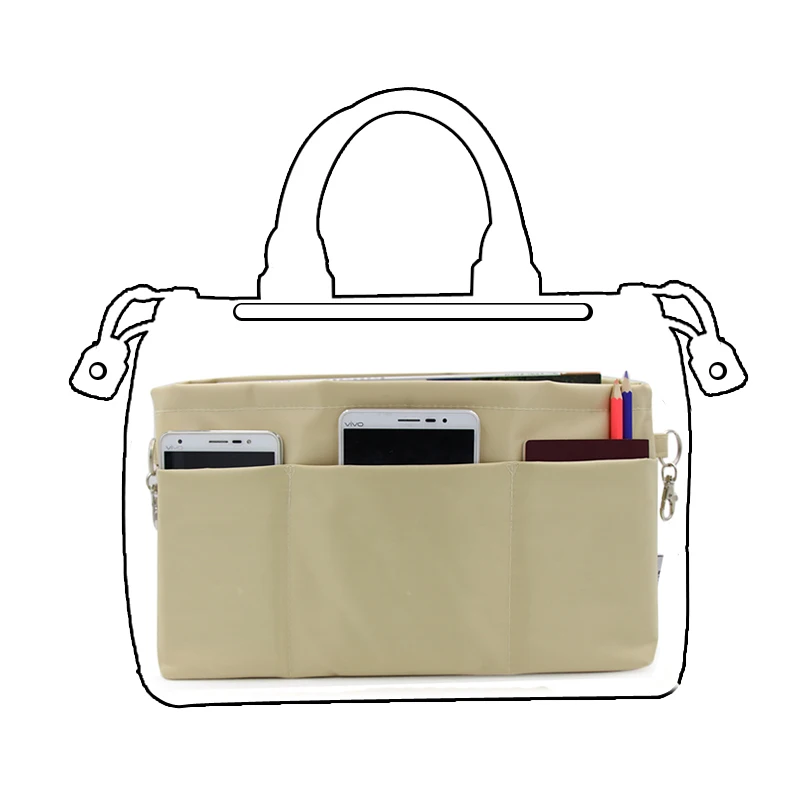 Female Insert Liner Package Professional Pocket Organizer Oxford Lengthen Storage Bag Large Capacity Cosmetic Bag In