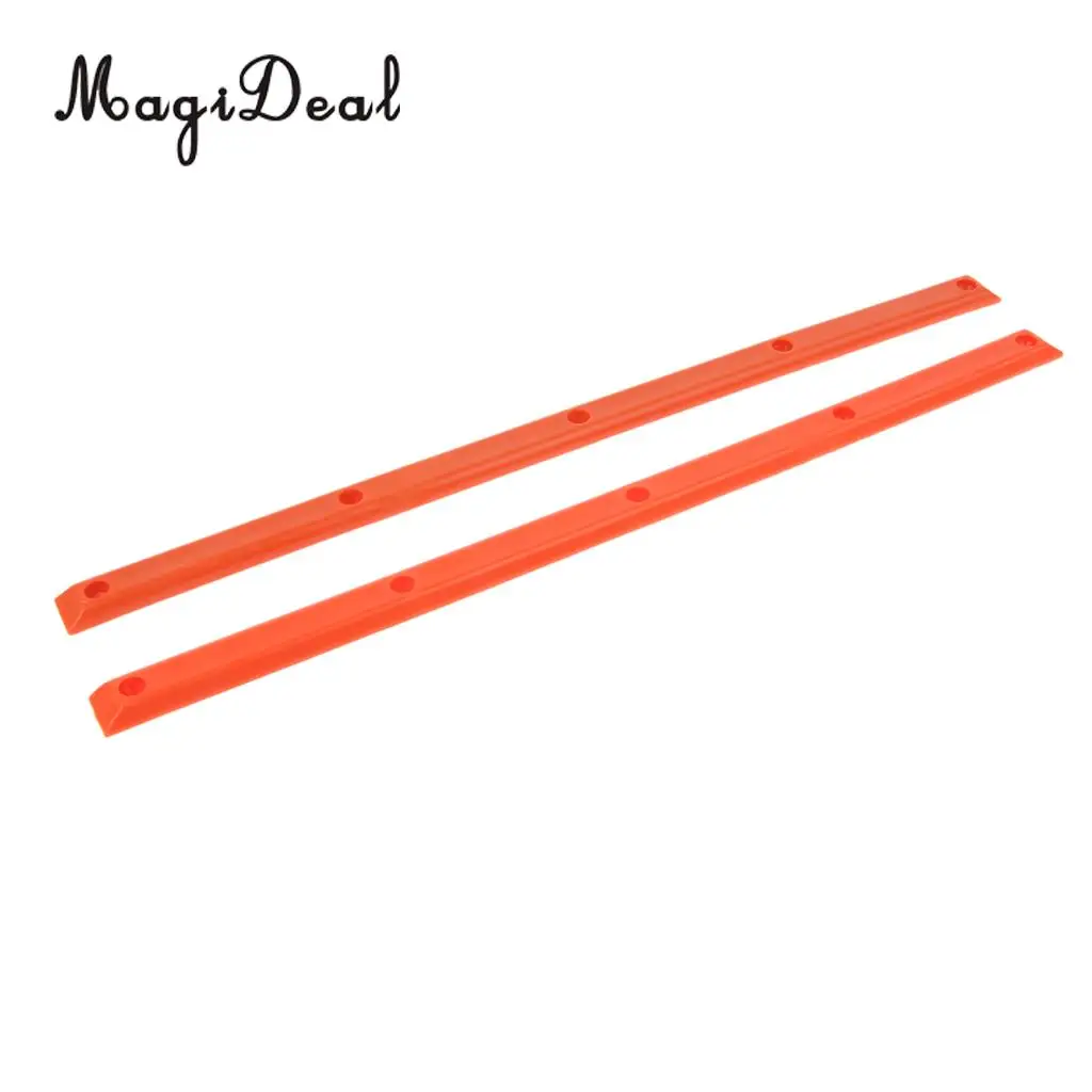 MagiDeal 1 пара Лонгборд рельсы для скейтборда край защиты с 10 крепежных винтов Спорт на открытом воздухе часть - Цвет: Orange