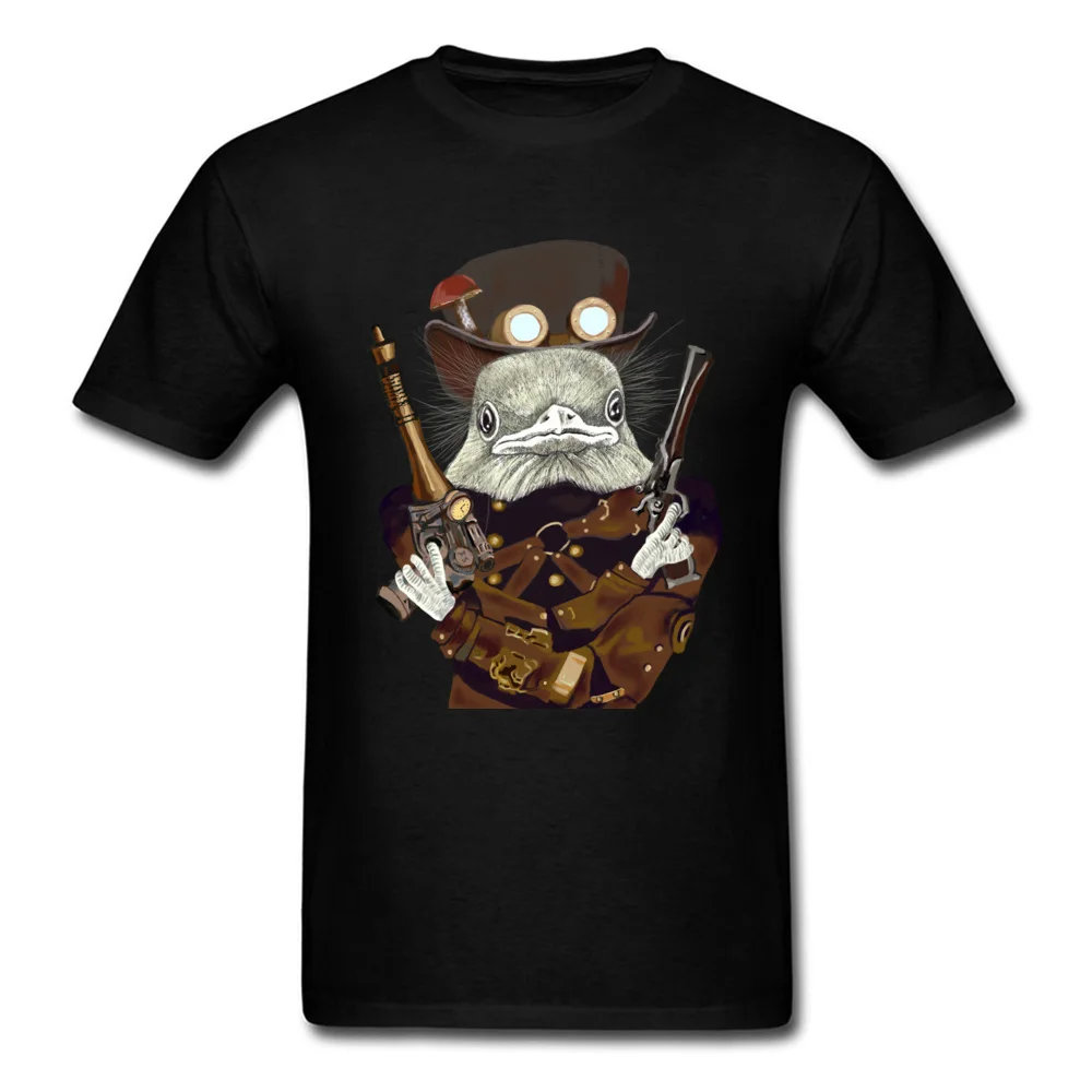 Cool T Shirts Brand New O Neck Funny 100% Cotton Fabric Men T Shirt Custom Short Sleeve Tops Shirt Top Quality Wild West Bird Ranger with Mushroom Hat black