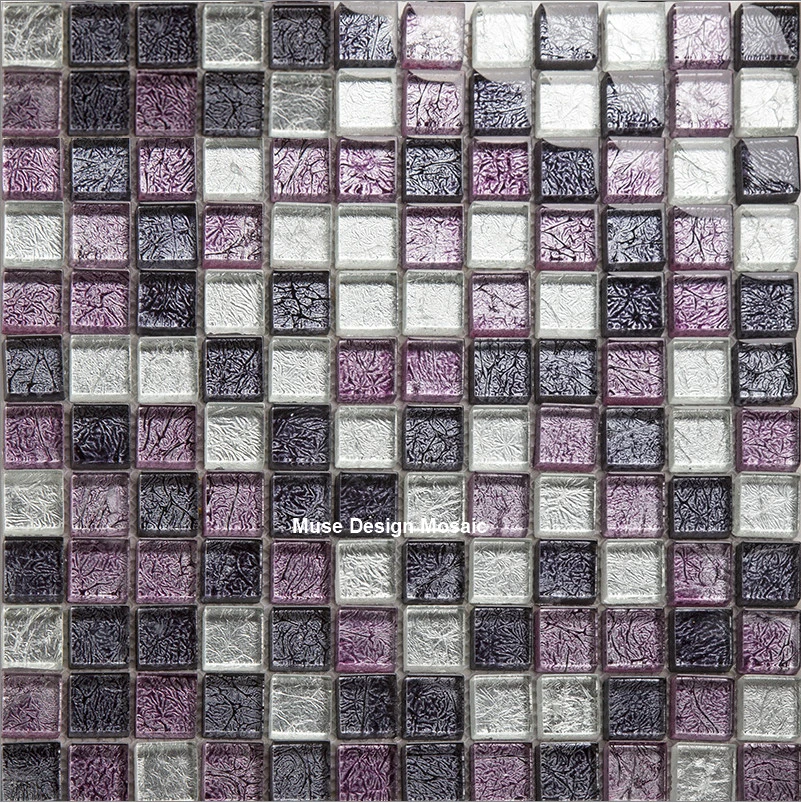 Purple Mosaic Tile Design Ideas 11 Tablets Mystery Purple White Foil Crystal Gl Mosaic Tile For