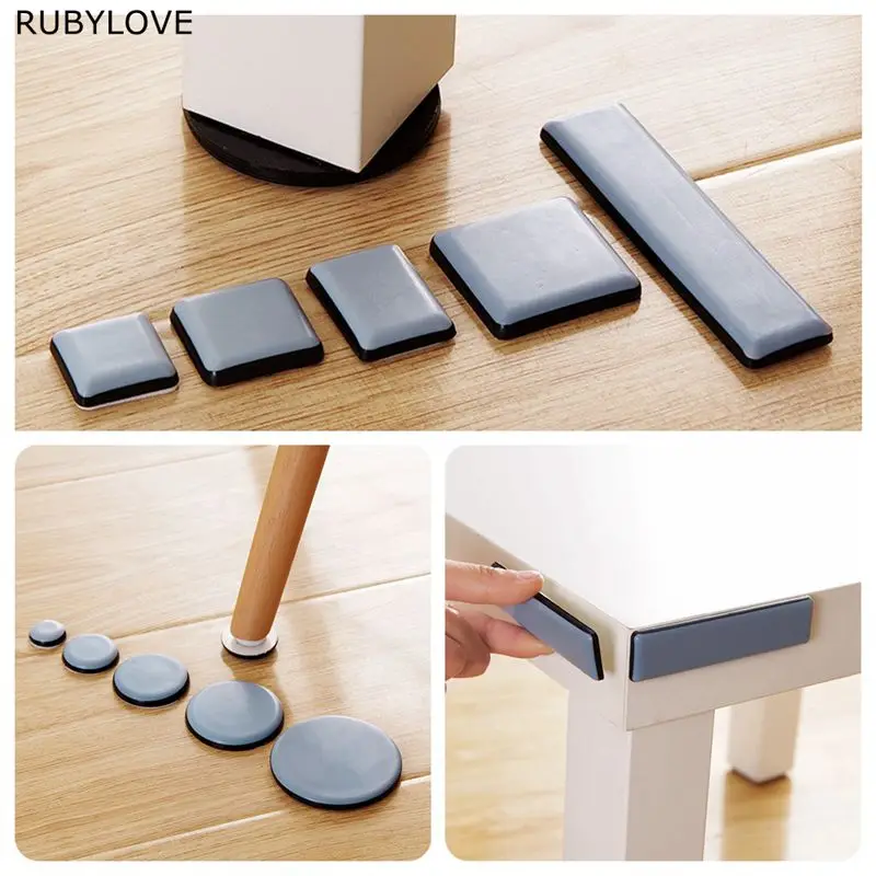 

1 Set Slider Pad Furniture Table Bases Protector Coaster Carpet Ground Magic Moving Anti-abrasion Floor Mat SYT9252