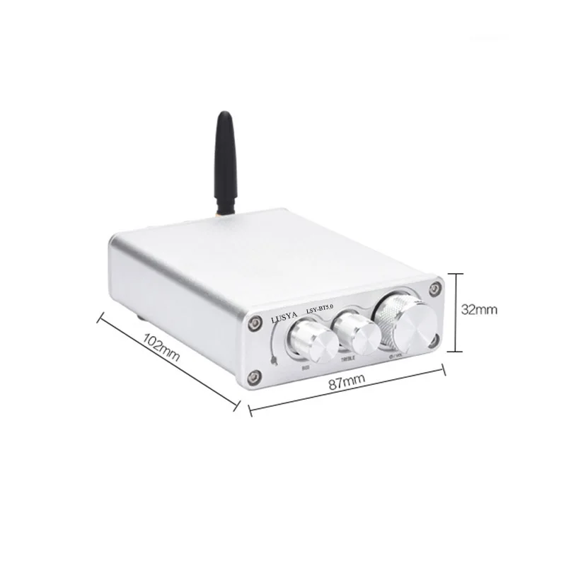 Lusya TPA3116 QCC3003 Bluetooth 5,0 HiFi усилитель мощности 50 Вт * 2 Streo channel домашний аудио усилитель с тройной Регулировка баса T0712