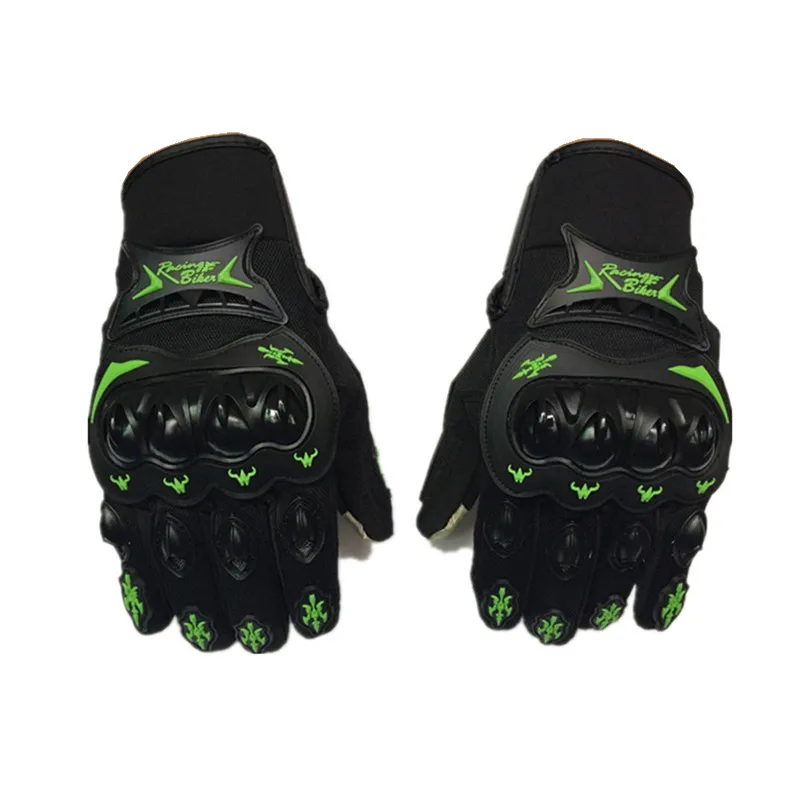 Перчатки для мотоциклистов с сенсорным экраном, Зимние Перчатки для мотоциклистов, Перчатки для мотоциклистов, перчатки для верховой езды, Перчатки для мотоциклистов - Цвет: Black Green