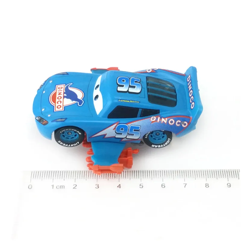 Disney новейшая модель Pixar Cars Lightning Mcqueen Blue Dinoco с пламенем литые игрушки из