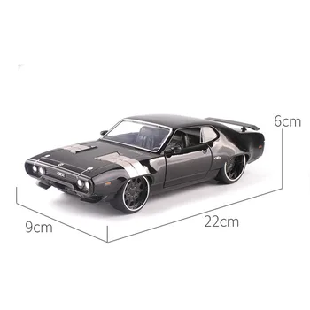 

1:24 Scale Metal Alloy Classic High Simulation Car Diecast Model Fast F8 Plymouth GTX Toy Collection Furious8 F Gift