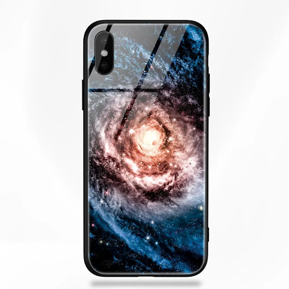 TOMKAS чехол из закаленного стекла для iPhone XS Max XR XS силиконовый чехол для телефона с изображением звезд для iPhone X 10 XS XR Роскошный чехол s TPU - Цвет: 27