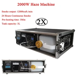 2Pcs/Lot 2000W Mist Haze Machine 3L Liquid Tank Hazer Machine With Fog Liquid Water Based Haze Machine DMX Stage Effect Machine