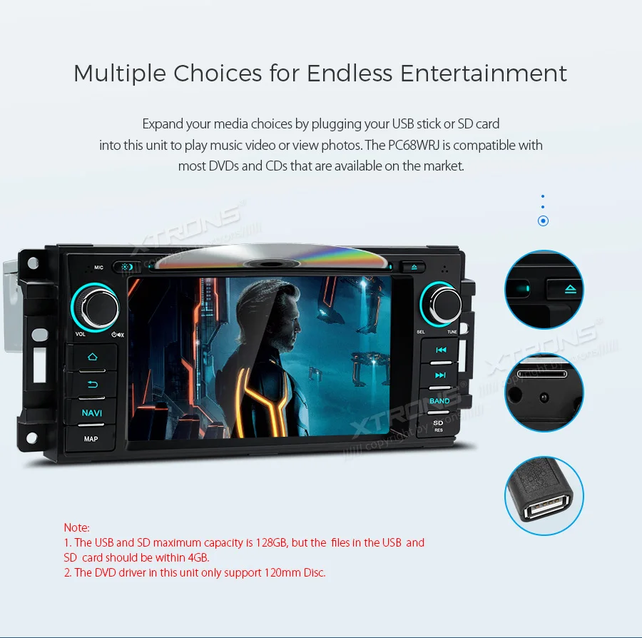 Top XTRONS 6.2" Android 8.1 Car Radio DVD Player RCA GPS Navigation for JEEP Commander Grand Cherokee DODGE Caliber Chrysler 12