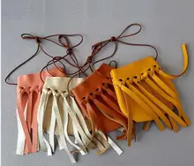 Hot Selling Kids PU Fringe Crossbody Small Bags Girls Cute Messenger Bags Handmade Bohemian Tassel Children Mini Bag Coin Purse