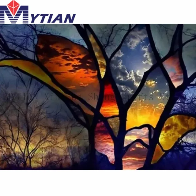 18092864 5d Diamond Painting Stained Glass Inspired Colorful Flowers Diamond Embroidery Mosaic Pattern Handmade Crafts Home Decorations