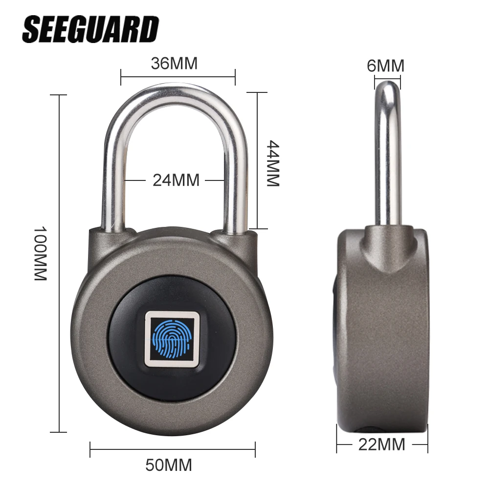 SEEGUARD Smart считыватель отпечатков пальцев замок без ключа USB Перезаряжаемые доступа IP65 Водонепроницаемый Противоугонный замок безопасности двери Чемодан чехол