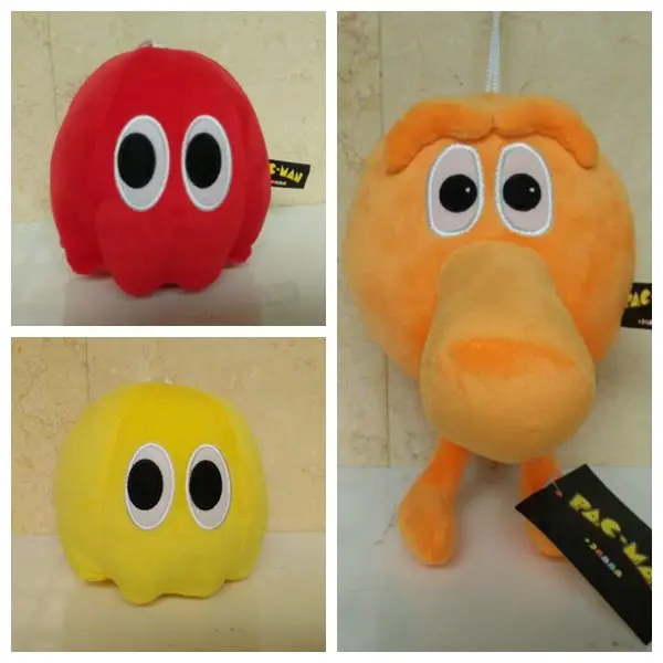 3 pcs lot Movie Pixels Plush Toys Doll Pacman Q Bert Kawaii Pixels Qbert Pac man