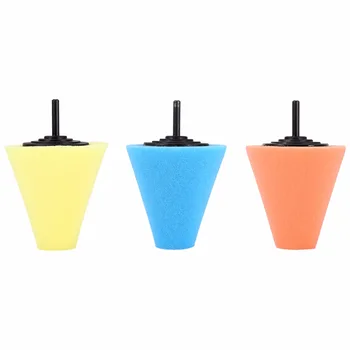 

1PCS Sponge Cone Metal Polishing Foam Pad Wool Buffing Polishing Ball 3Colors To Choose Car Wheel Hub Care Buffing Tool