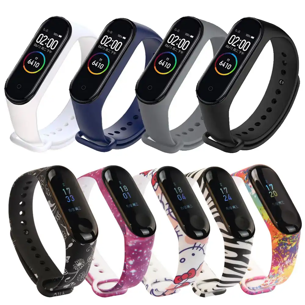 100pcs Pack For Mi Band 4 Strap Bracelet For Miband 3 Miband 4 Wrist Strap Silicone Sport For Mi Band 4 Wristband Accessories Smart Accessories Aliexpress