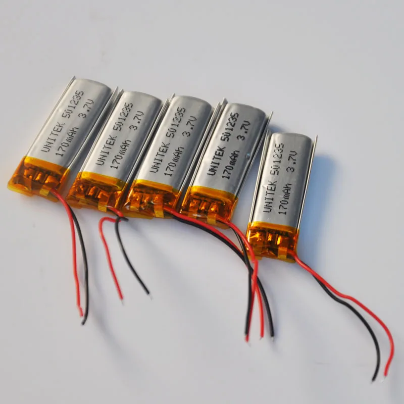 2-10 шт 3,7 в перезаряжаемый литий-ионный полимерный аккумулятор 160mAh 501235 LIPO литий-ионный аккумулятор для MP3 MP4 плеера bluetooth устройства