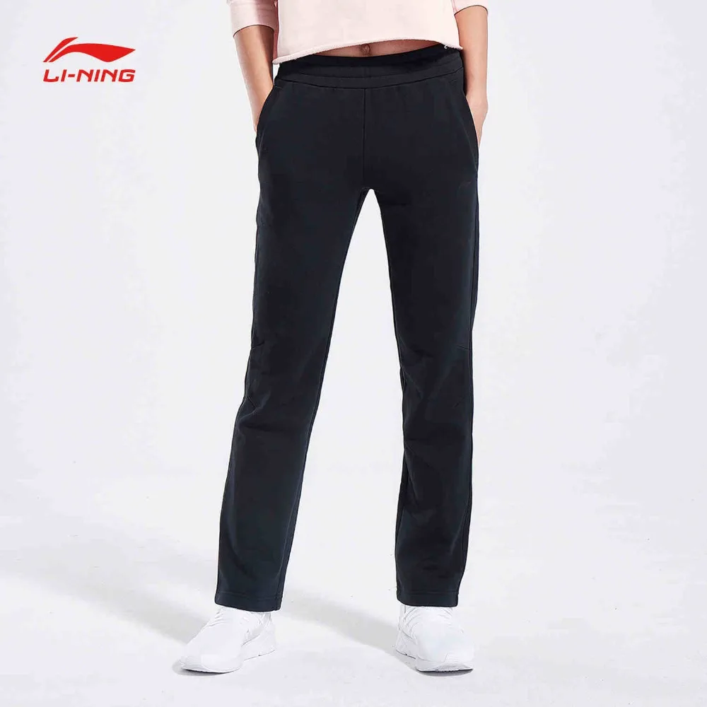 

Li-Ning Women Training Sweat Pants Regular Fit 69%Cotton 31%Polyester Fleece WARM AT LiNing Sports Pants Trousers AKLN918 COND18