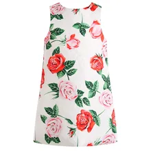 Платья для маленьких девочек с цветочным принтом; детское платье для девочек; костюм принцессы; vestidos; трапециевидная летняя одежда для маленьких девочек; детское платье