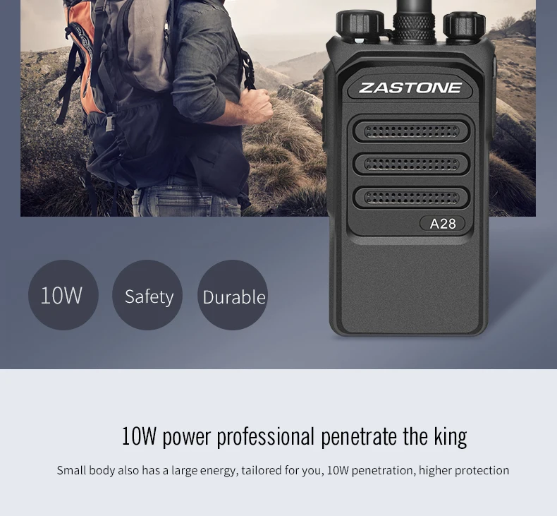 Zastone A28 10 Вт Профессиональная дальняя рация 10 км UHF 400-480 МГц двухстороннее Радиочастотное HF трансивер полицейское оборудование
