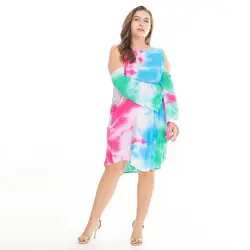 2018 г. летние пикантные платье Цветочный принт Бохо пляжное платье с открытыми плечами женское платье Повседневное вечерние Гавайи платье