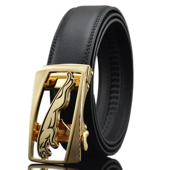 

2019 New Fashion Famous Luxury Brand Gold Leopard Automatic Buckle Waist Belt for Men's Jeans Designer Leather Belts Accessories