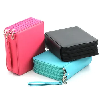 

Super Large Capacity PU Leather 124 168 Slots Multi-layer Colored Pencil Wrap Storage Case Pouch Holder Stationery Organizers
