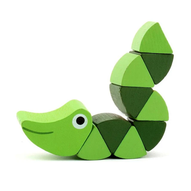 Montessori Toy Educational Wooden Toys for Children Early Learning Exercise Baby Fingers Flexible Kids Wood Twist Insects Game 4