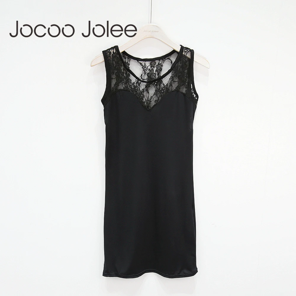 

Jocoo Jolee Sexy Lace Backless Dress for Women Black Slim Hollow out Tank Mini Dress Street&Club Wearings Summer New 2018