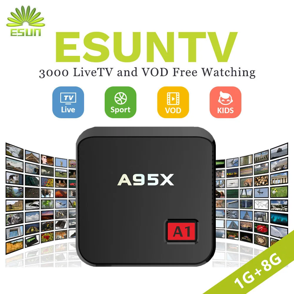 

1 Yeare IPTV Included NEXBOX A95X R1 ESUNTV TV Android TV Box Set Top Box Android 6.0 Media Player Europe IPTV Spain Portugal tv