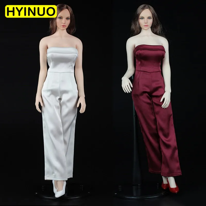

2 Colors 1/6 Scale Female Pants Clothes Sexy Women's One-piece culottes Girl Clothing Set For 12" Action Figure Female Body Toys
