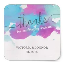 1.5inch Vibrant Dreams Wedding Thank You Favor Stickers