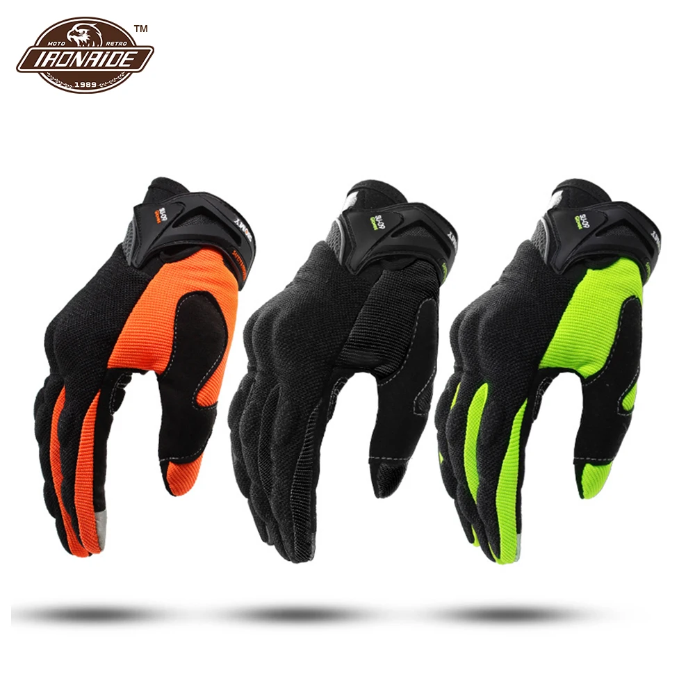 SUOMY Motorcycle Gloves Men Motocross Gloves Full Finger Guantes Gant Moto Gloves Riding Motorbike Summer Green Black Orange