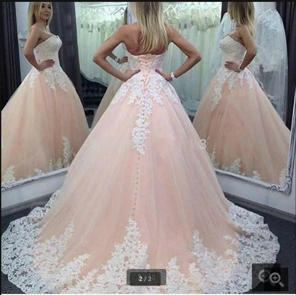 Fashion Ball Gown Style Lace Appliqued formal Corset Bodice prom Dress Plus Size Women prom