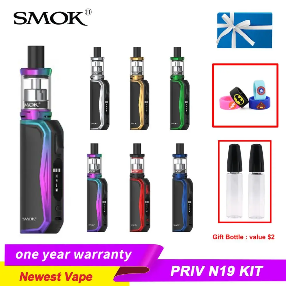 

Newest SMOK Priv N19 KIT 1200mah Battery M/S/N/H Mode 30W Vape KIT With SMOK Nord Mesh Coil Electronic Cigarette Vaporizer