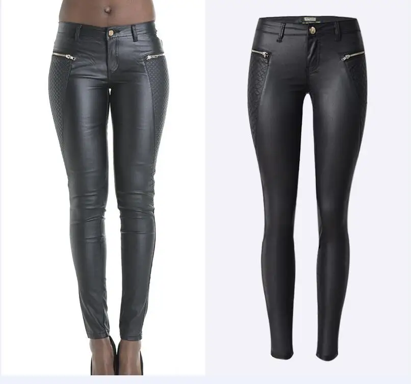 pu leather skinny jeans