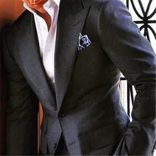 Свадебный костюм мужской темно-серый Свадебный Мужской костюм из 2 предметов(куртка+ брюки+ галстук) две кнопки выпускного вечера Masculino Жених Trajes De Hombre мужской костюм 225