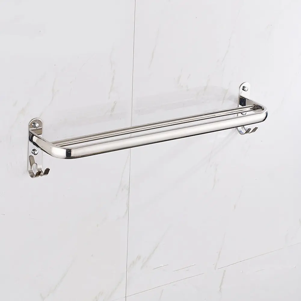 Aothpher 50cm Wall Mounted 304 Stainless Steel Double Layer Bathroom Towel Bar ,Double Towel